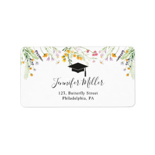 Wildflowers Graduation Return Address Label