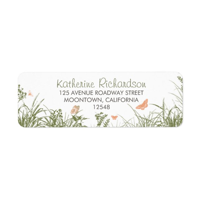wildflowers grass cute return address labels (Front)