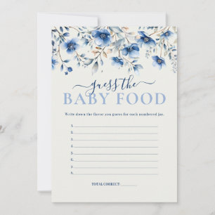Wildflowers Guess Baby Food Baby Shower Game Card