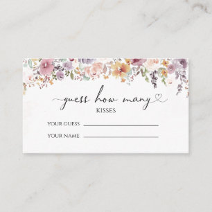 Wildflowers guess how many kisses bridal game enclosure card