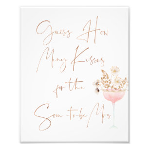 Wildflowers Guess How Many Kisses Bridal Sign