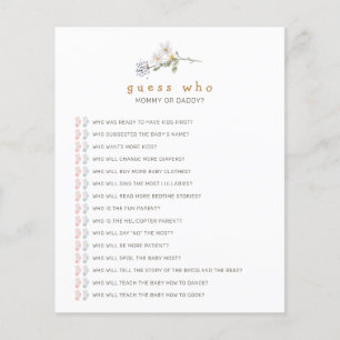 Wildflowers Guess Who Baby Shower Game