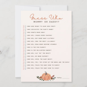 Wildflowers Guess Who Baby Shower Game Card