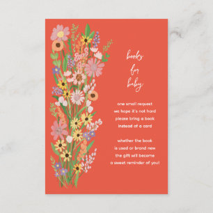 Wildflowers Handpainted Custom Baby Shower Enclosure Card
