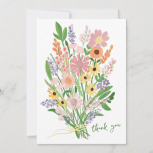 Wildflowers Handpainted Custom Baby Shower Thank You Card