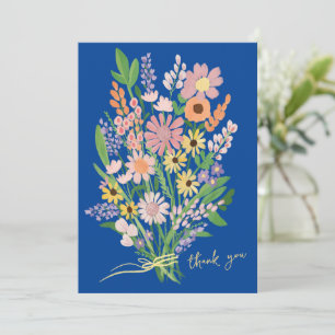Wildflowers Handpainted Custom  Thank You Card