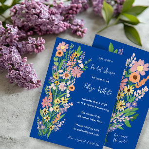 Wildflowers Handpainted Sweet Custom Bridal Shower Invitation