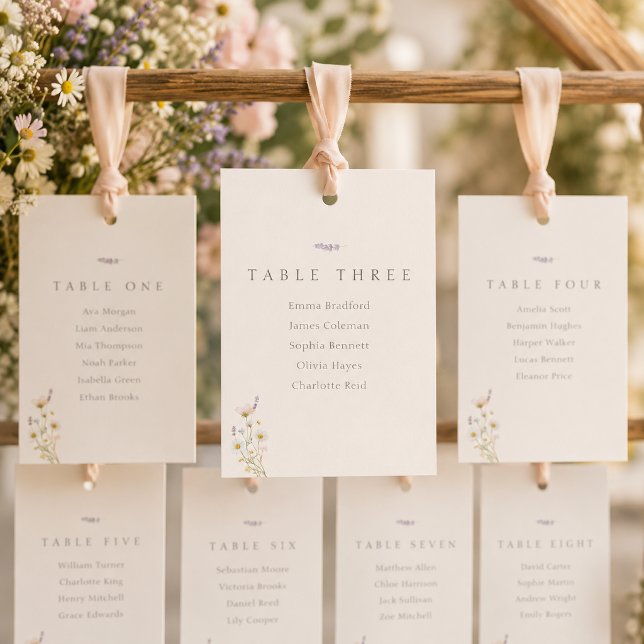 Wildflowers Hanging Wedding Escort Seating Cards (Wildflowers Hanging Wedding Escort Seating Cards)