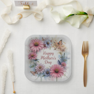WildFlowers Happy Mother's Day Paper Plate