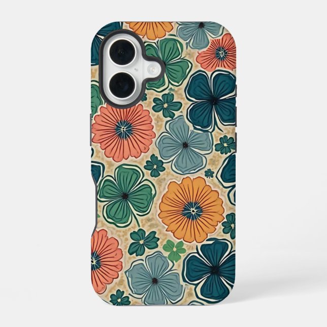 Wildflowers Harmonious Tones iPhone 16 Case (Back)