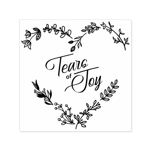Wildflowers Heart Tears of Joy Wedding Quote Self-inking Stamp (Design)