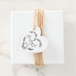 Wildflowers Heart with Handmade with Love Quote Favour Tags