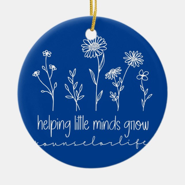 Wildflowers Helping Little Minds Grow Counsellor Ceramic Tree Decoration (Front)