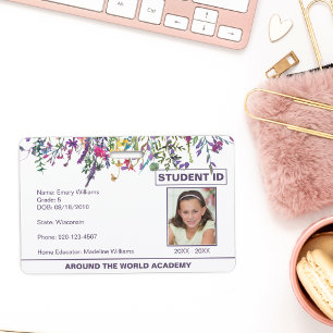 Wildflowers Homeschool Student ID  ID Badge