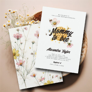 Wildflowers Honey Mummy to Bee Baby Girl Shower Invitation