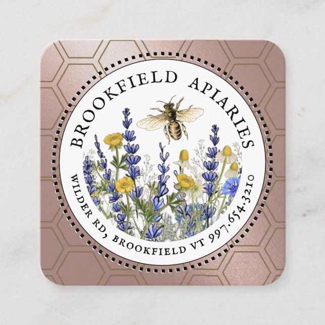 Wildflowers Honeycomb & Bee Apiary Business Card (Front)