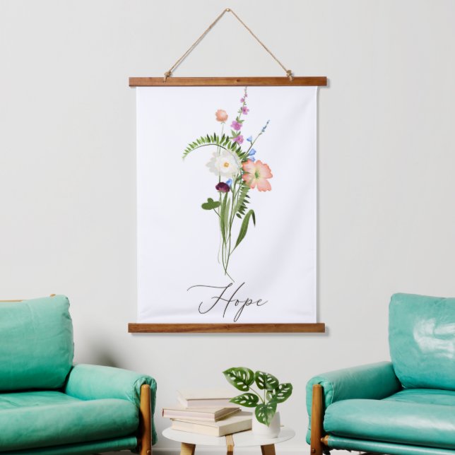 Wildflowers Hope  Hanging Tapestry (Living Room)