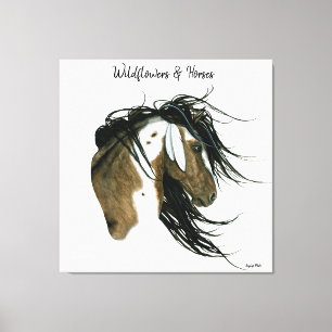 Wildflowers & Horses DreamCatching Art by Bihrle Canvas Print