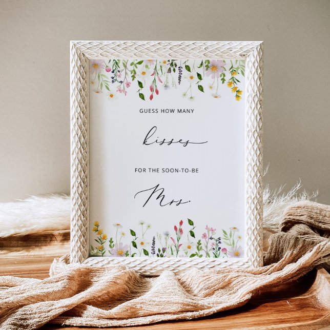  Wildflowers how many kisses bridal shower game Poster (Creator Uploaded)