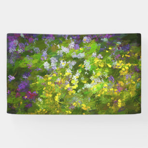 Wildflowers Impasto Painting - Original Flower Art Banner