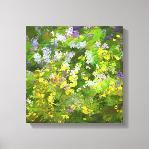 Wildflowers Impasto Painting - Original Flower Art Canvas Print