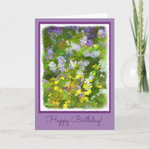 Wildflowers Impasto Painting - Original Flower Art Card