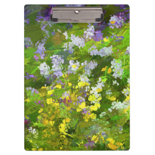 Wildflowers Impasto Painting - Original Flower Art Clipboard