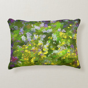 Wildflowers Impasto Painting - Original Flower Art Decorative Cushion