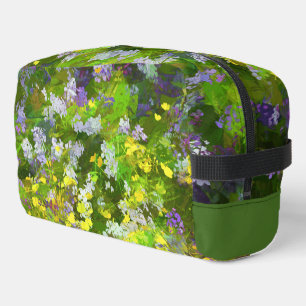 Wildflowers Impasto Painting Original Flower Art Dopp Kit