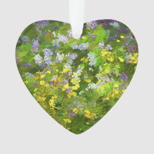 Wildflowers Impasto Painting - Original Flower Art Ornament