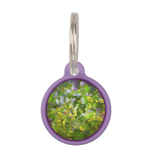 Wildflowers Impasto Painting - Original Flower Art Pet Tag
