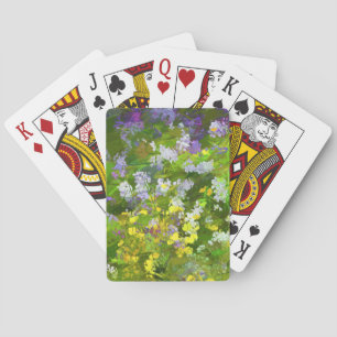Wildflowers Impasto Painting - Original Flower Art Playing Cards