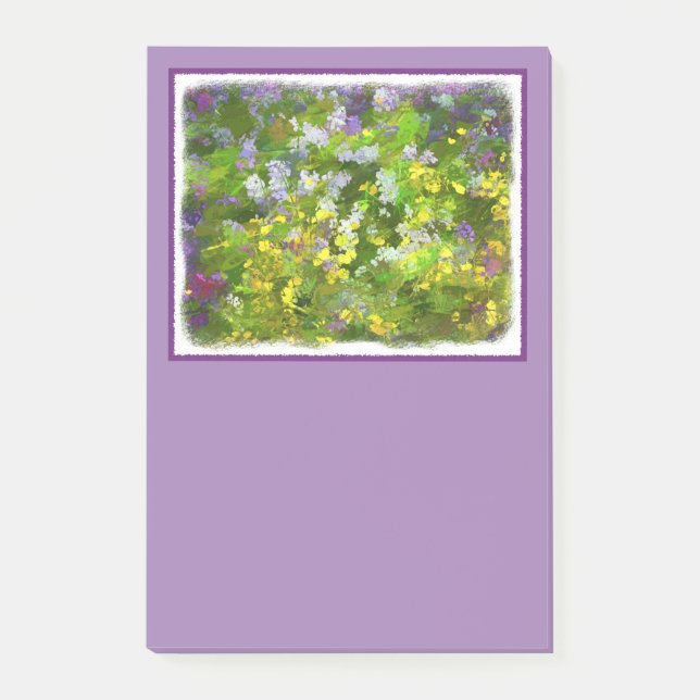 Wildflowers Impasto Painting - Original Flower Art Post-it Notes (Front)