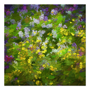 Wildflowers Impasto Painting - Original Flower Art Poster