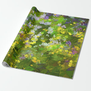 Wildflowers Impasto Painting - Original Flower Art Wrapping Paper