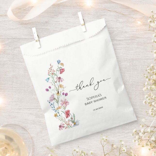 Wildflowers in Bloom Baby Shower Favour Bags (Clipped)