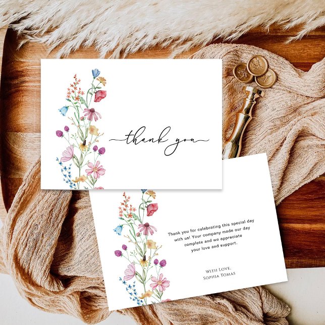 Wildflowers in Bloom Baby Shower Thank You Card (Creator Uploaded)