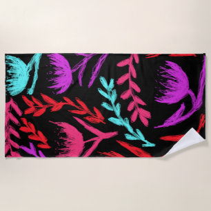 Wildflowers in Colours that POP!   Beach Towel