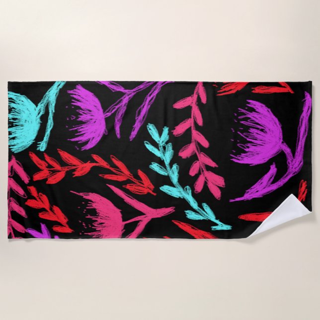Wildflowers in Colours that POP!  Beach Towel (Front)