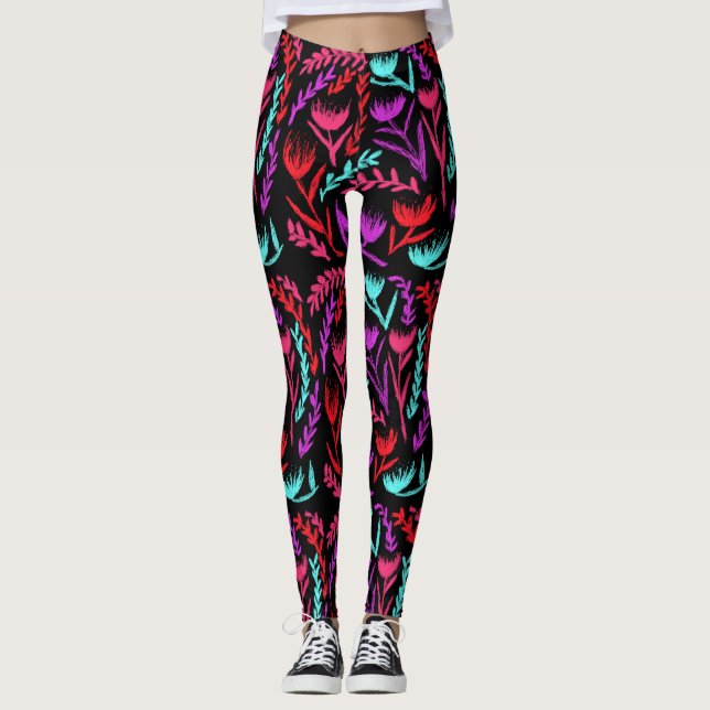 Wildflowers in Colours that POP! Leggings (Front)