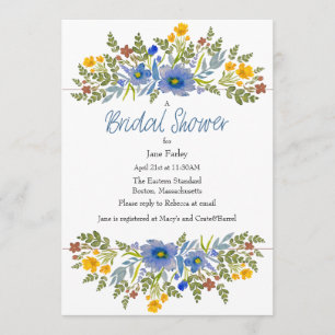Wildflowers in Primary Colours Bridal Shower Invit Invitation