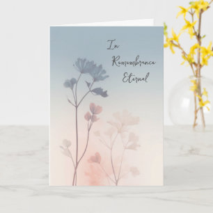 Wildflowers in Soft Hues of Pink and Blue Sympathy Card