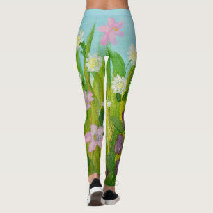 Wildflowers in the grass leggings