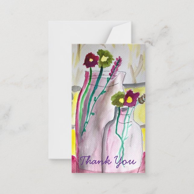 Wildflowers in vase abstract art card (Front)