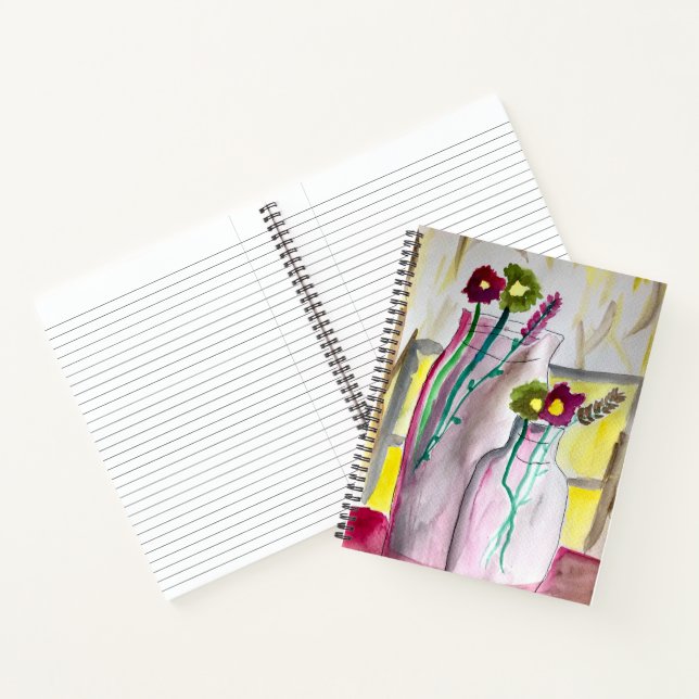 Wildflowers in vase abstract art notebook (Inside)