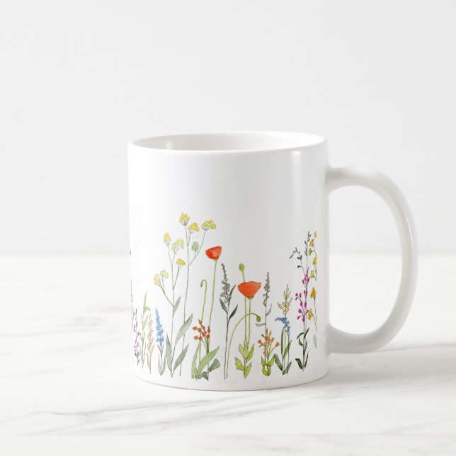 Wildflowers in Watercolors Coffee Mug (Right)