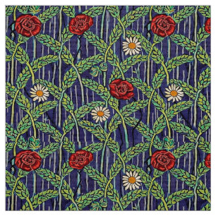 Wildflowers In Wheatfield Pattern Fabric