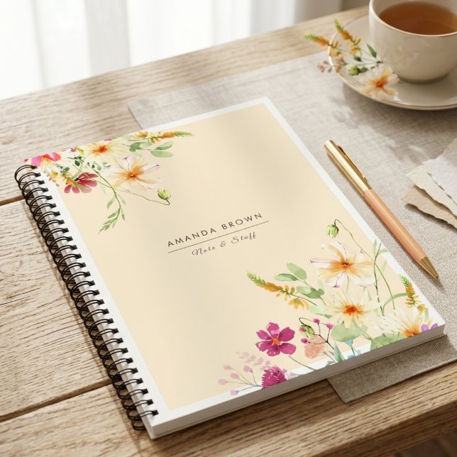 Wildflowers inspired Elegant Simple Trendy  Notebook (Creator Uploaded)