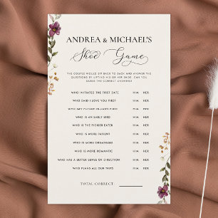 Wildflowers Ivory Boho Floral Wedding Shoe Game