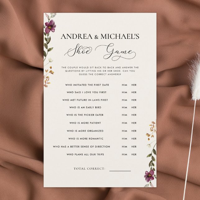 Wildflowers Ivory Boho Floral Wedding Shoe Game (Creator Uploaded)